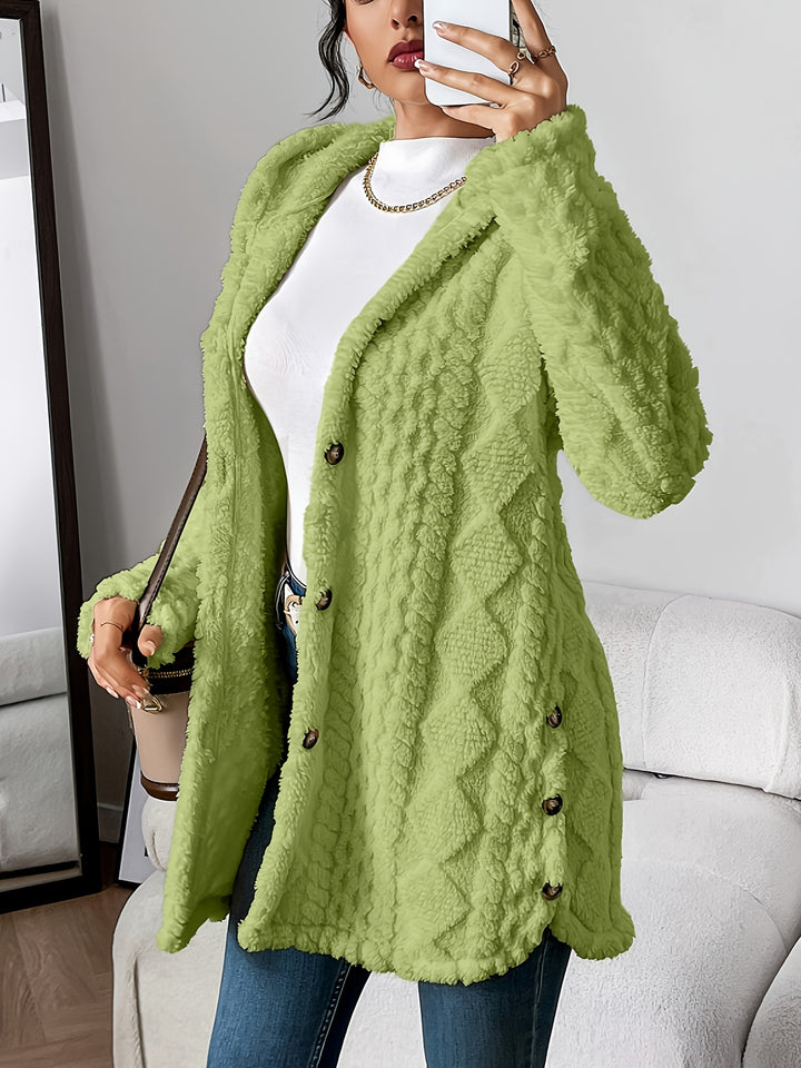 Rowena™ | Plush Hooded Cardigan Coat