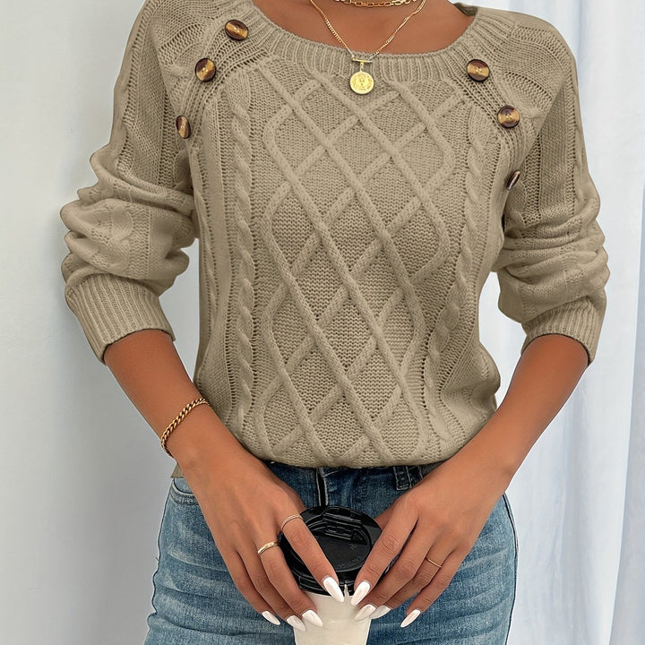 Harper Luxe™ | Button Knit Jumper