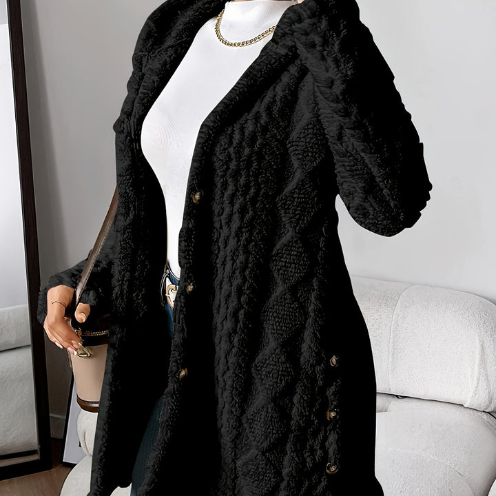 Rowena™ | Plush Hooded Cardigan Coat