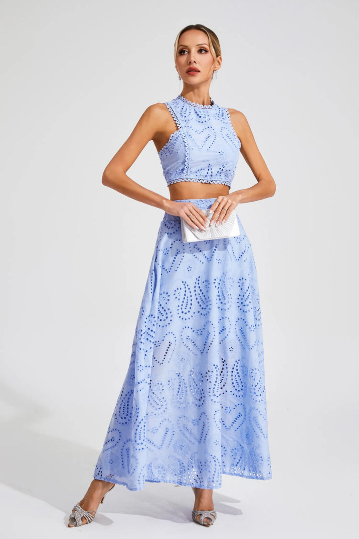 Saskia Embroidered Sleeveless Set