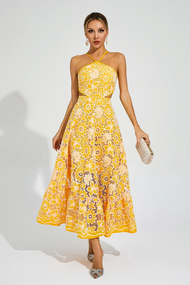 Melanie Cut Out Halter Dress
