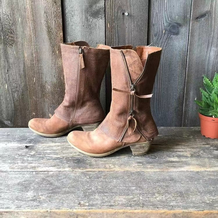 Elowen™ | Vintage Leather Mid Boots