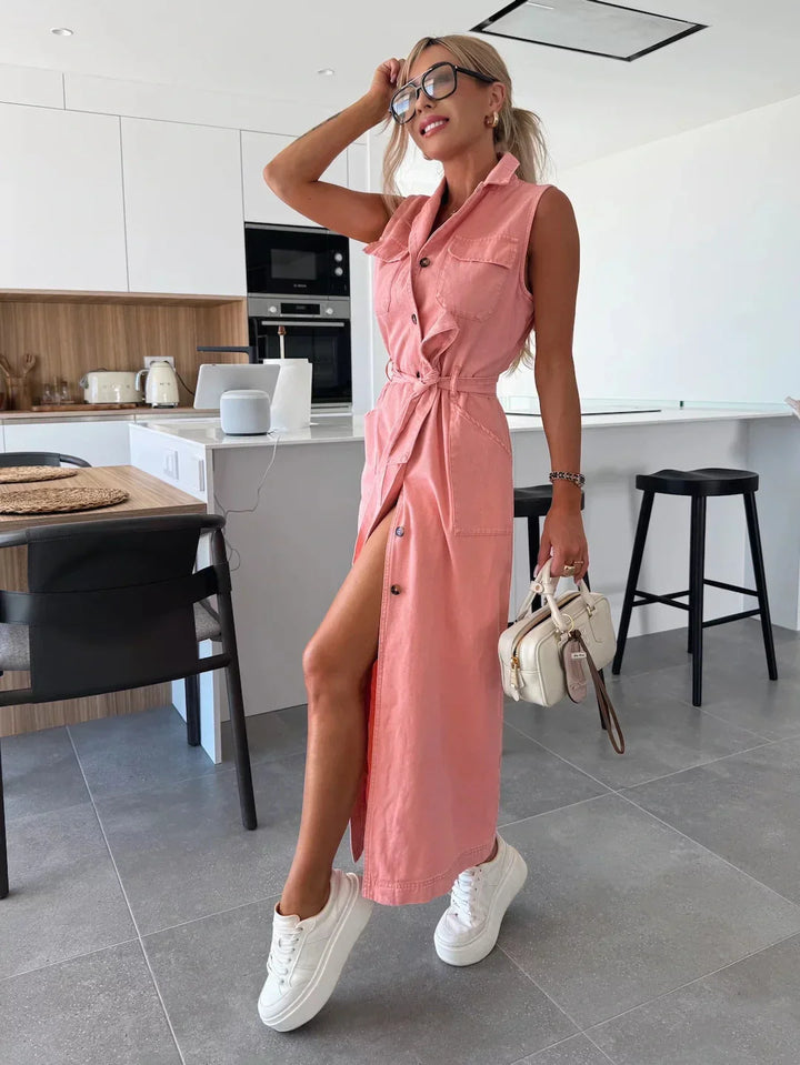 NORA – Elegant Maxi Denim Dress