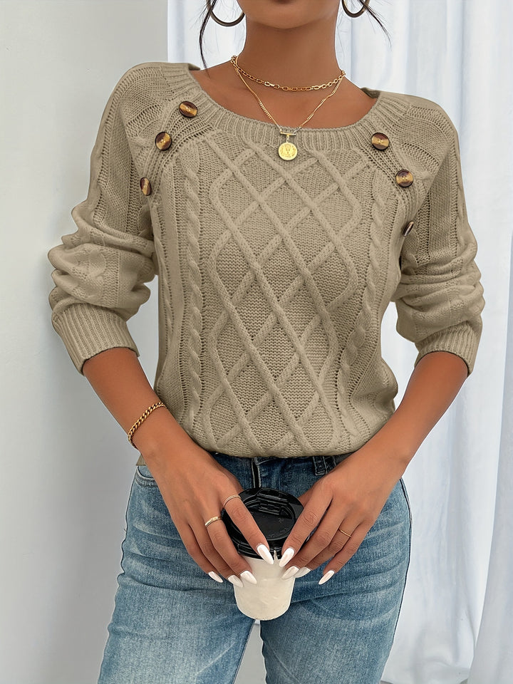 Harper Luxe™ | Button Knit Jumper