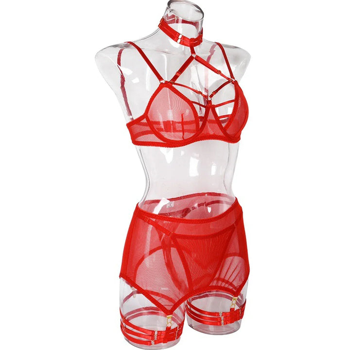 Crimson Allure™ | Mesh Lingerie Set