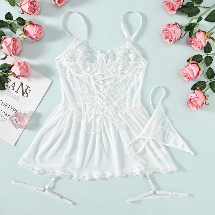 Velour Allure™ | Lace Babydoll Set