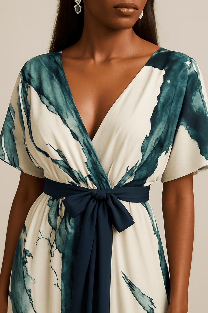 Aquarelle Elegance™ | Watercolour Print Maxi Dress