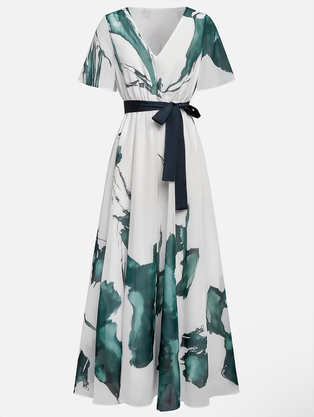 Aquarelle Elegance™ | Watercolour Print Maxi Dress
