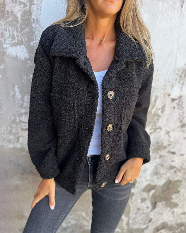Elsbeth™ | Cosy Button-Up Teddy Jacket